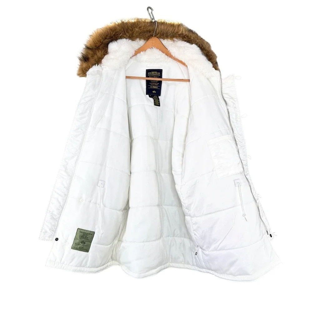 Alpha Industries N-3B Extreme Cold Weather Parka White 4XL Faux‎ Fur Gorpcore